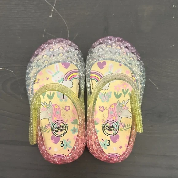 Wonder Nation Glittery Kids Dress Shoes - Pink, Yellow, Purple - Picture 2 of 6